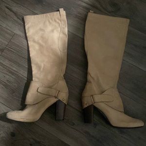 Tan high heel boots